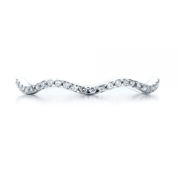 18k White Gold Women's Diamond Eternity Band - Top View -  100150