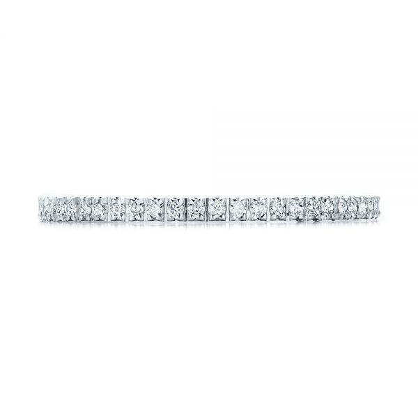 18k White Gold Women's Diamond Eternity Band - Top View -  100275