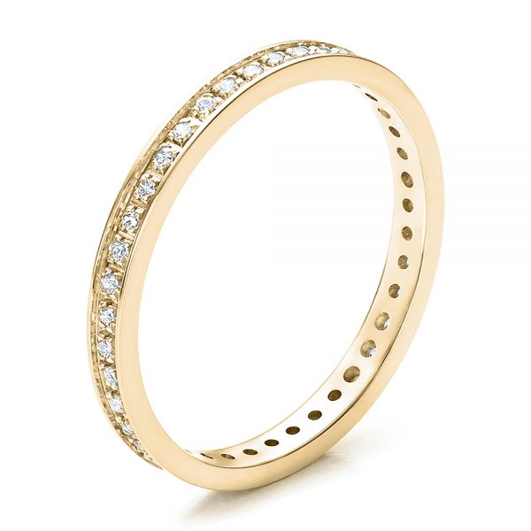 14k Yellow Gold 14k Yellow Gold Women's Diamond Eternity Band - Three-Quarter View - 100132