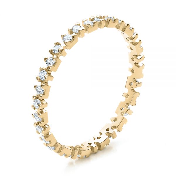 18k Yellow Gold 18k Yellow Gold Women's Diamond Eternity Band - Three-Quarter View - 100142
