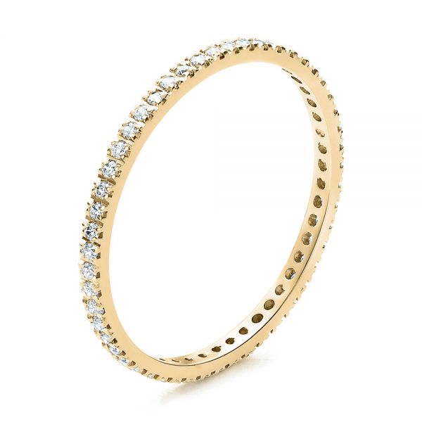 14k Yellow Gold 14k Yellow Gold Women's Diamond Eternity Band - Three-Quarter View - 100275