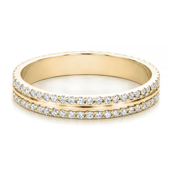 18k Yellow Gold 18k Yellow Gold Women's Diamond Eternity Band - Flat View -  100118