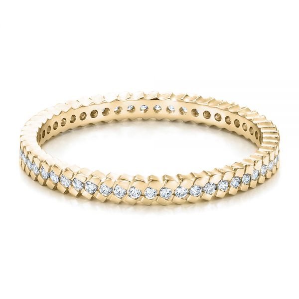 18k Yellow Gold 18k Yellow Gold Women's Diamond Eternity Band - Flat View -  100131