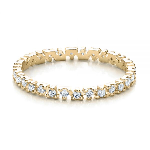 18k Yellow Gold 18k Yellow Gold Women's Diamond Eternity Band - Flat View -  100142