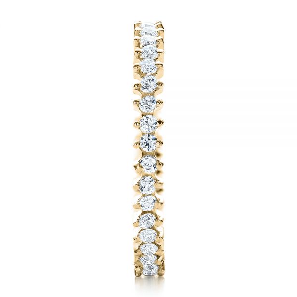 18k Yellow Gold 18k Yellow Gold Women's Diamond Eternity Band - Side View - 100130