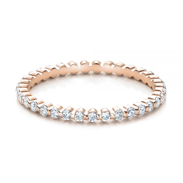18k Rose Gold 18k Rose Gold Women's Diamond Tension Set Eternity Band - Flat View - 100137