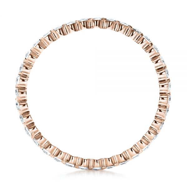 18k Rose Gold 18k Rose Gold Women's Diamond Tension Set Eternity Band - Front View - 100137