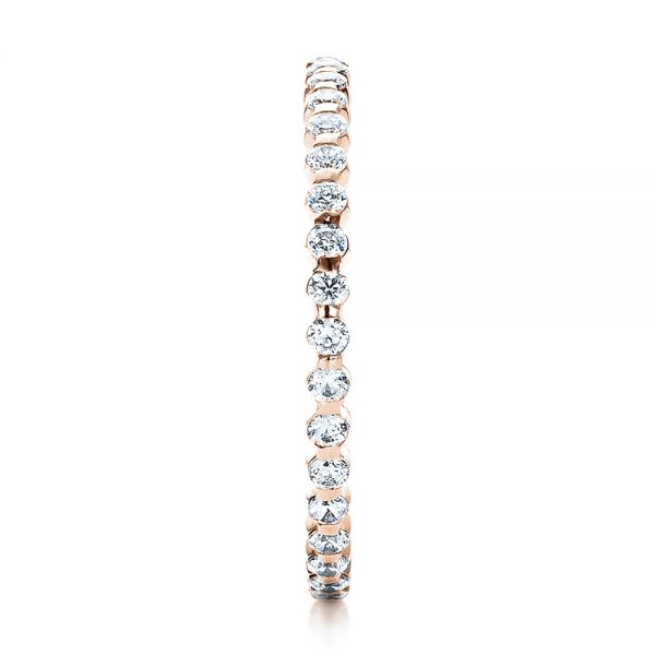 18k Rose Gold 18k Rose Gold Women's Diamond Tension Set Eternity Band - Side View - 100137