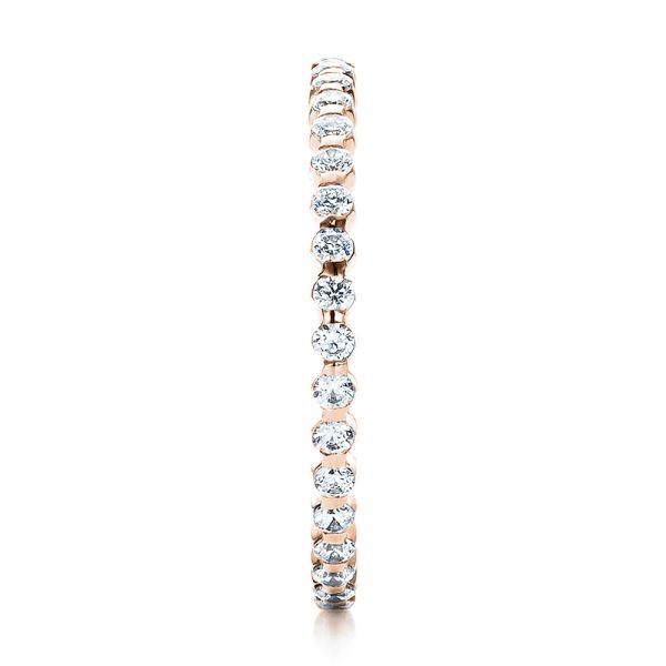 18k Rose Gold 18k Rose Gold Women's Diamond Tension Set Eternity Band - Side View -  100137