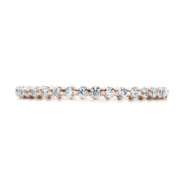 18k Rose Gold 18k Rose Gold Women's Diamond Tension Set Eternity Band - Top View - 100137