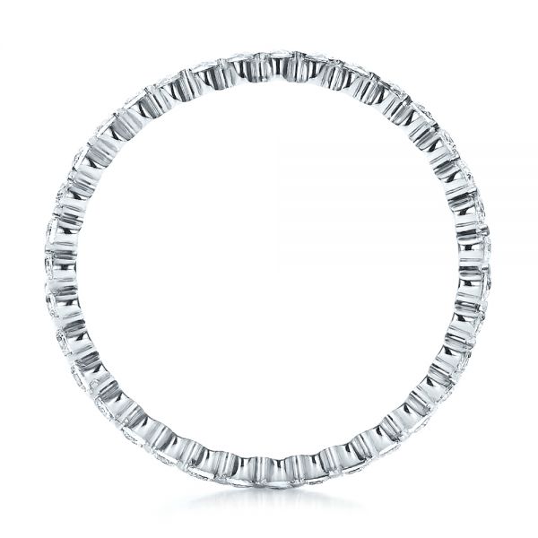 18k White Gold Women's Diamond Tension Set Eternity Band - Front View -  100137