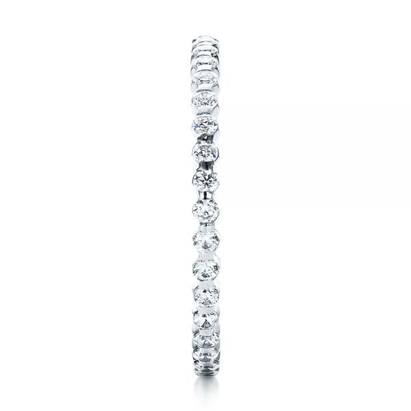 18k White Gold Women's Diamond Tension Set Eternity Band - Side View -  100137