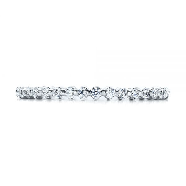 18k White Gold Women's Diamond Tension Set Eternity Band - Top View -  100137