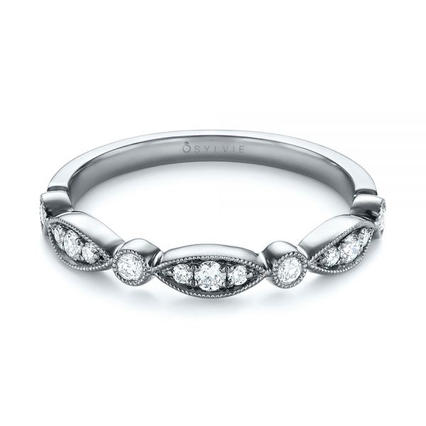 14K Gold Women's Diamond Wedding Band - Flat View - 103073