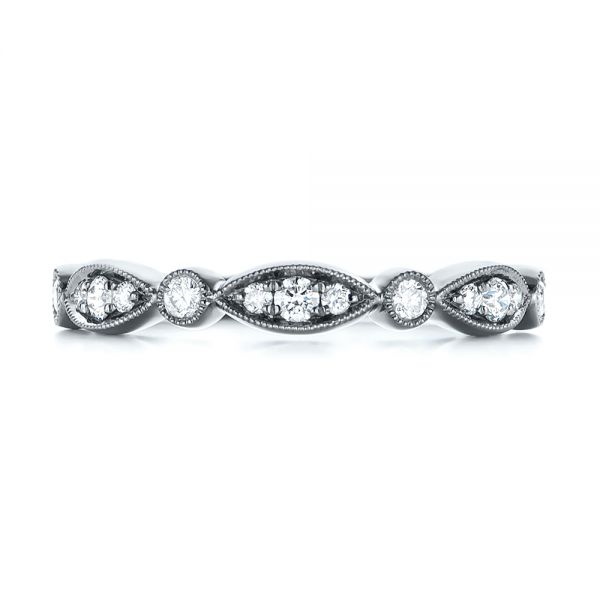 14K Gold Women's Diamond Wedding Band - Top View - 103073