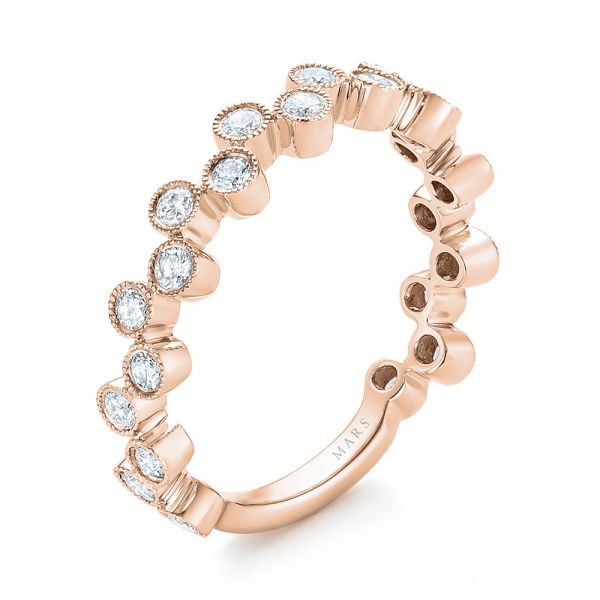 14k Rose Gold 14k Rose Gold Women's Diamond Wedding Band - Three-Quarter View -  103666