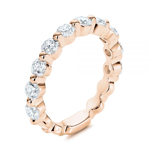 14k Rose Gold 14k Rose Gold Women's Diamond Wedding Band - Three-Quarter View -  106314