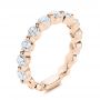 14k Rose Gold 14k Rose Gold Women's Diamond Wedding Band - Three-Quarter View -  106314 - Thumbnail