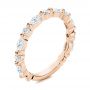 18k Rose Gold 18k Rose Gold Women's Diamond Wedding Band - Three-Quarter View -  106315 - Thumbnail