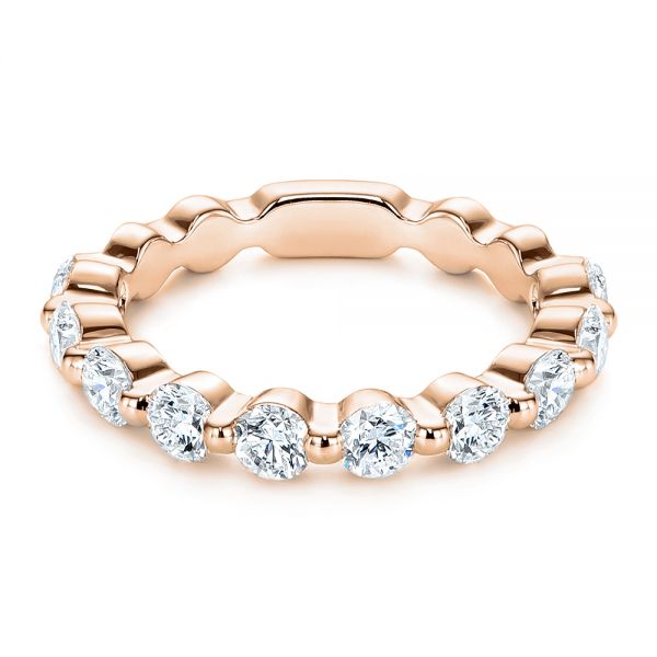 18k Rose Gold 18k Rose Gold Women's Diamond Wedding Band - Flat View - 106314