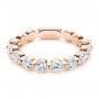 18k Rose Gold 18k Rose Gold Women's Diamond Wedding Band - Flat View -  106314 - Thumbnail