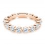 18k Rose Gold 18k Rose Gold Women's Diamond Wedding Band - Flat View -  106314 - Thumbnail