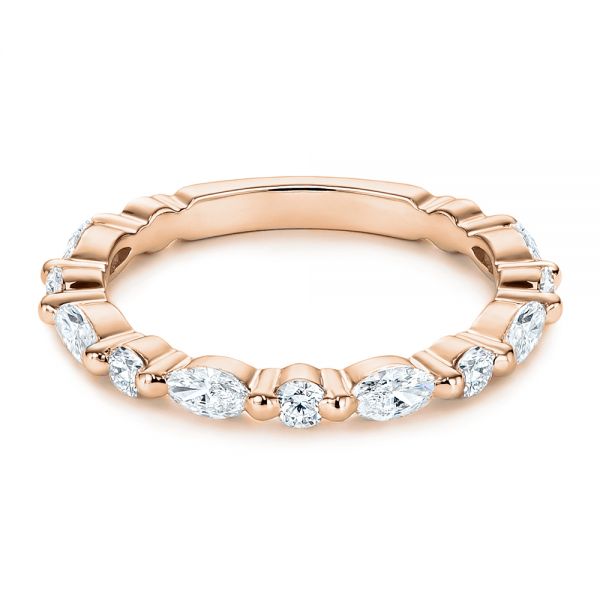 14k Rose Gold 14k Rose Gold Women's Diamond Wedding Band - Flat View -  106315