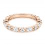 18k Rose Gold 18k Rose Gold Women's Diamond Wedding Band - Flat View -  106315 - Thumbnail