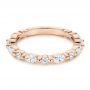 18k Rose Gold 18k Rose Gold Women's Diamond Wedding Band - Flat View -  106315 - Thumbnail