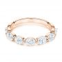 18k Rose Gold 18k Rose Gold Women's Diamond Wedding Band - Flat View -  106316 - Thumbnail