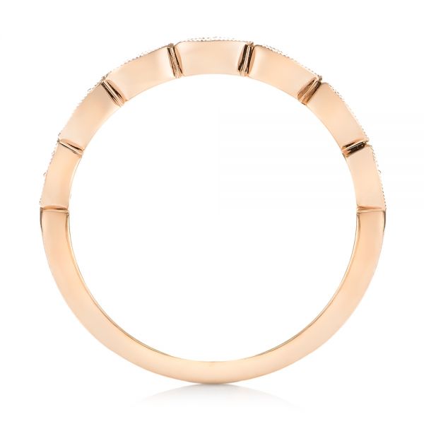 18k Rose Gold 18k Rose Gold Women's Diamond Wedding Band - Front View -  103071