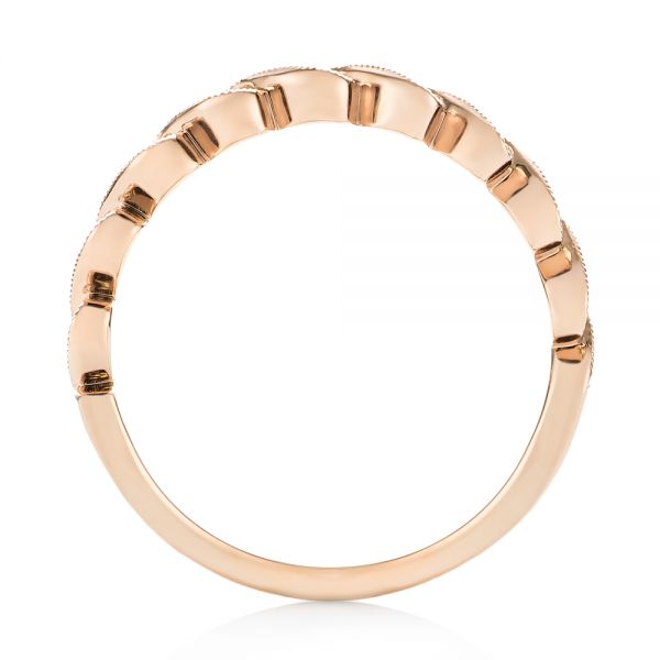 14k Rose Gold Women's Diamond Wedding Band - Front View -  103075