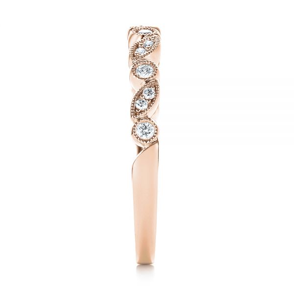 18k Rose Gold 18k Rose Gold Women's Diamond Wedding Band - Side View -  103069