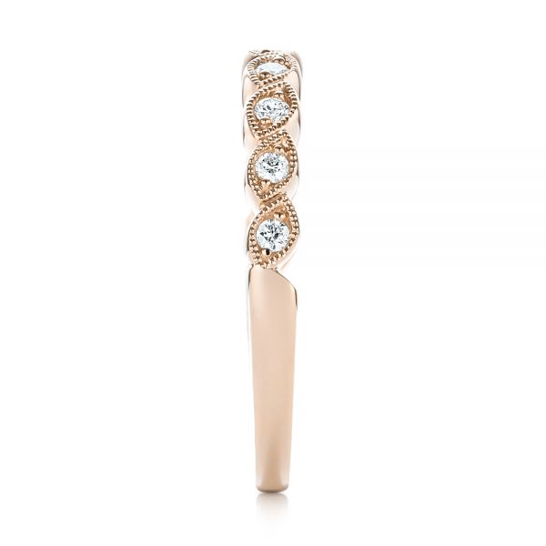 18k Rose Gold 18k Rose Gold Women's Diamond Wedding Band - Side View -  103070