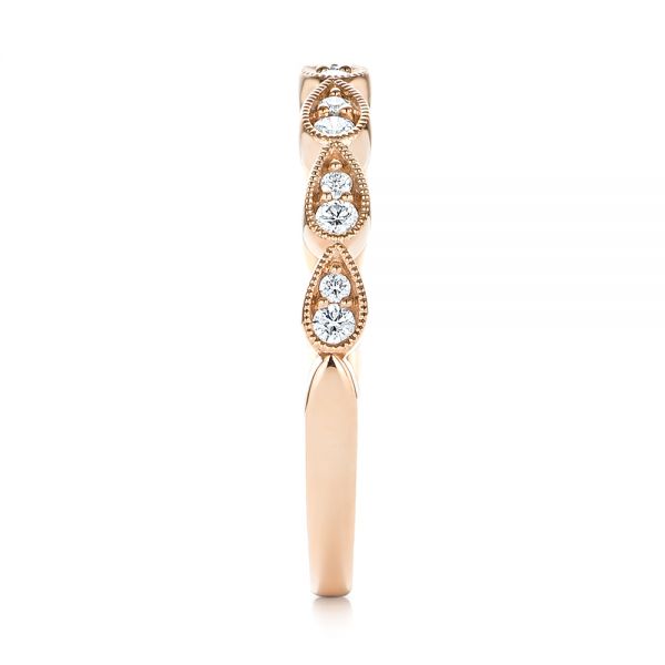 14k Rose Gold Women's Diamond Wedding Band - Side View - 103071