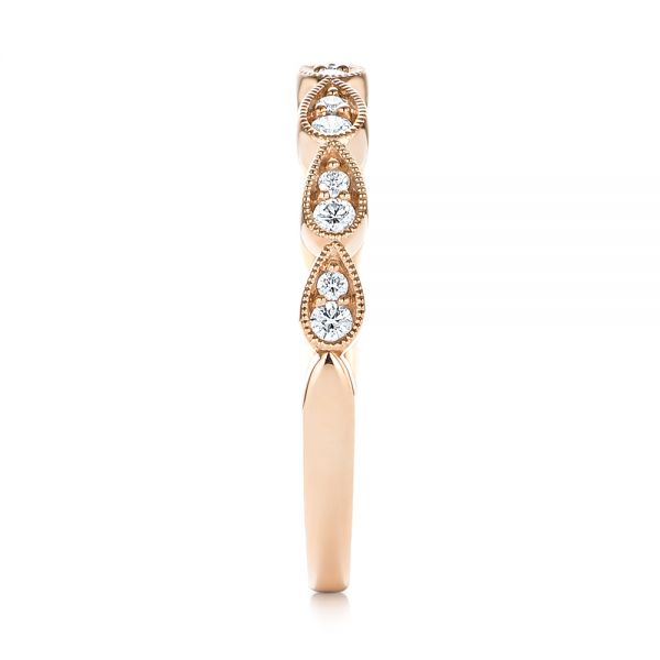 14k Rose Gold Women's Diamond Wedding Band - Side View -  103071