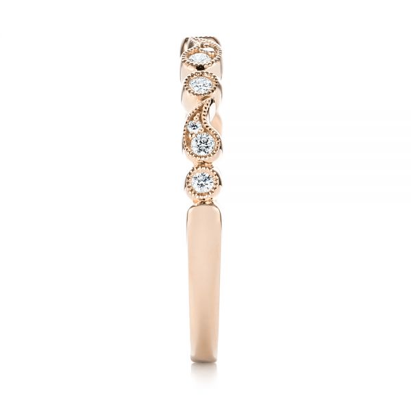 18k Rose Gold 18k Rose Gold Women's Diamond Wedding Band - Side View -  103074