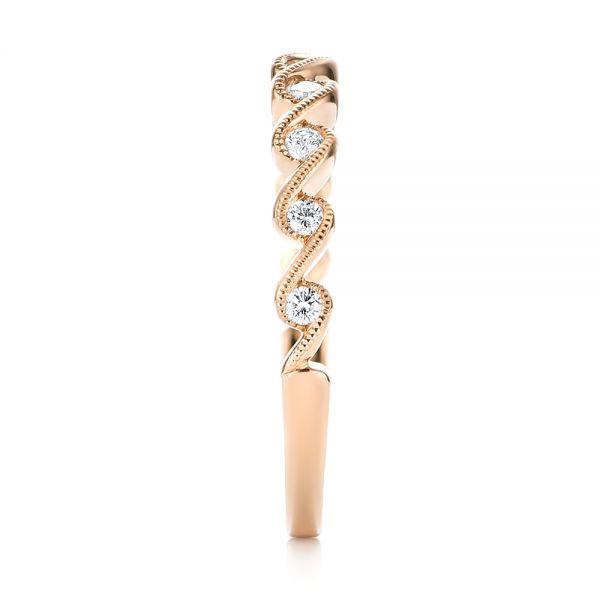 14k Rose Gold Women's Diamond Wedding Band - Side View -  103075