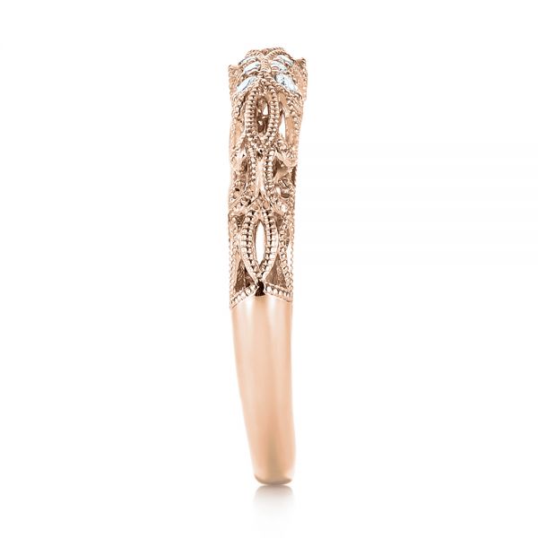 18k Rose Gold 18k Rose Gold Women's Diamond Wedding Band - Side View - 103111