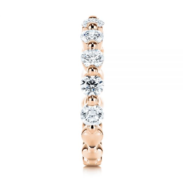 18k Rose Gold 18k Rose Gold Women's Diamond Wedding Band - Side View - 106314