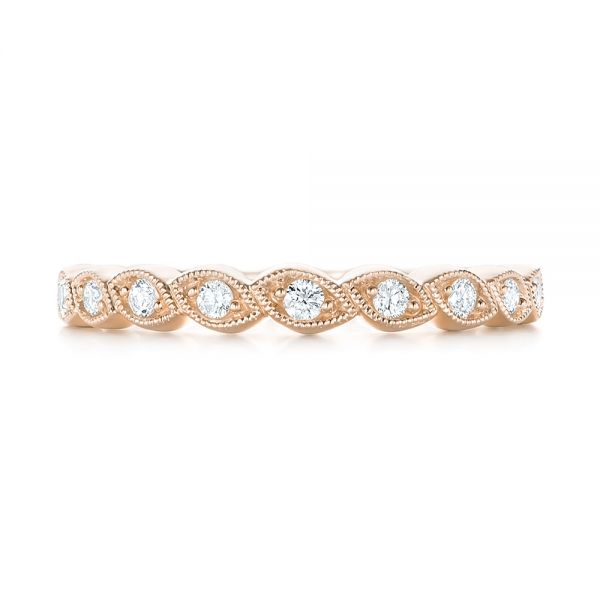 14k Rose Gold 14k Rose Gold Women's Diamond Wedding Band - Top View -  103070