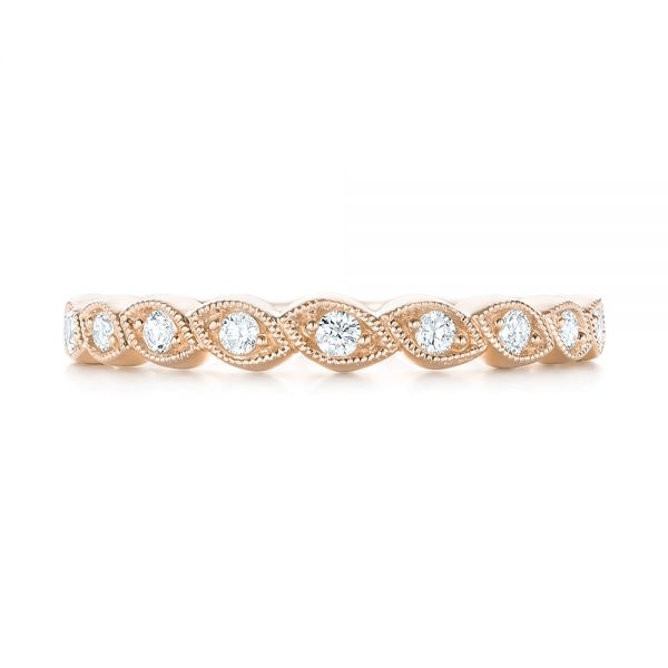 18k Rose Gold 18k Rose Gold Women's Diamond Wedding Band - Top View -  103070