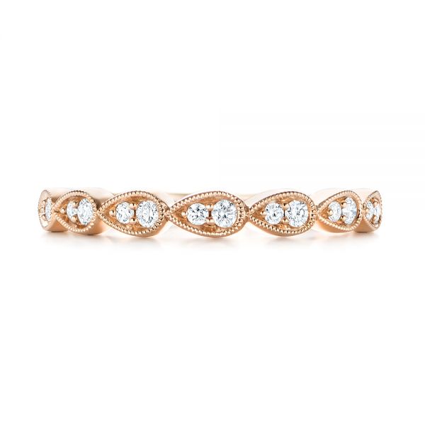 14k Rose Gold Women's Diamond Wedding Band - Top View - 103071