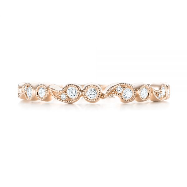 14k Rose Gold 14k Rose Gold Women's Diamond Wedding Band - Top View -  103074