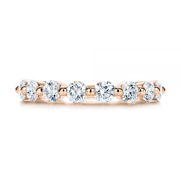 18k Rose Gold 18k Rose Gold Women's Diamond Wedding Band - Top View - 106314