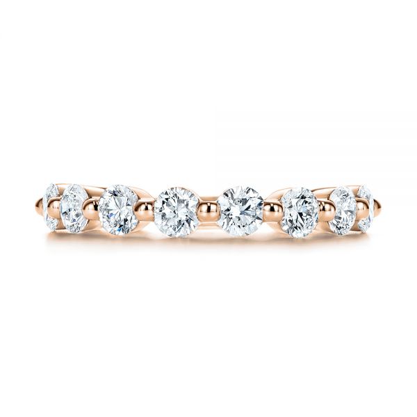 18k Rose Gold 18k Rose Gold Women's Diamond Wedding Band - Top View -  106314