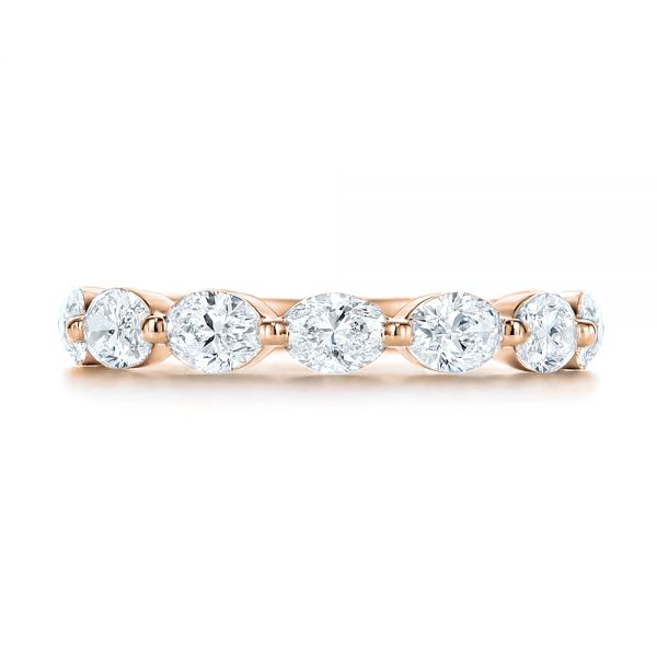 14k Rose Gold 14k Rose Gold Women's Diamond Wedding Band - Top View - 106316
