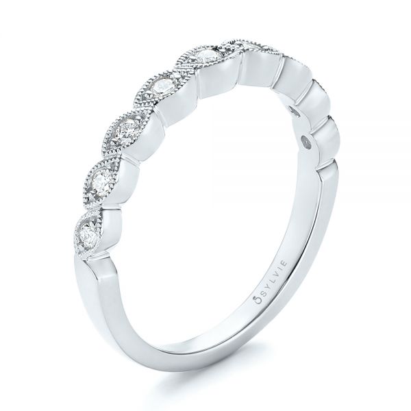  Platinum Platinum Women's Diamond Wedding Band - Three-Quarter View -  103070