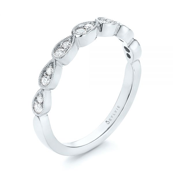  Platinum Platinum Women's Diamond Wedding Band - Three-Quarter View -  103071