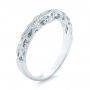 18k White Gold Women's Diamond Wedding Band - Three-Quarter View -  103111 - Thumbnail